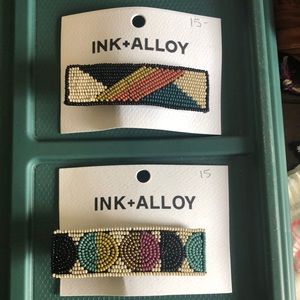 Ink and alloy beaded hair clips